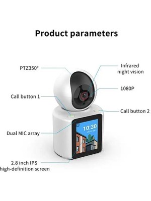 Uranium SIP-21BPT 2mp 2.8mm Lens 8metre Ir 2.8 LCD Ekran Wıfı Çift Yönlü Görüntülü Konuşma Wıfı Bebek Kamera(Im Cam)