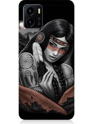 Teknomeg Vivo Y15S Uyumlu Kızılldereli Kız Dreamcatcher Desenli Silikon Kılıf