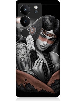 Teknomeg Vivo V29 5g Uyumlu Kızılldereli Kız Dreamcatcher Desenli Silikon Kılıf