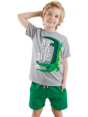 Denokids Croco Erkek Çocuk T-Shirt Şort Takım