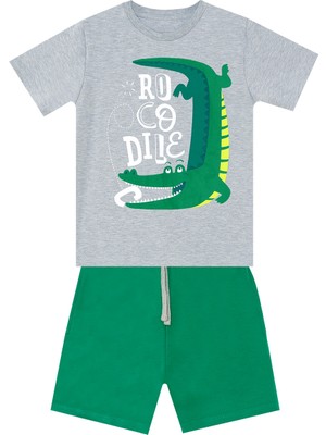 Denokids Croco Erkek Çocuk T-Shirt Şort Takım