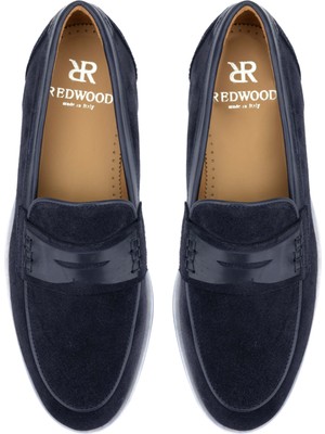 Redwood Erkek Hakiki Deri Mavi Loafer Ayakkabı 1022 16534 Erk Ayk Y24 Blu