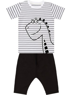 Denokids Sevimli Dino Erkek Çocuk T-Shirt Kapri Şort Takım