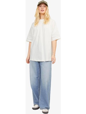 Jjxx Jxvalerıa Oversize Kadın Beyaz T-Shirt 12252007-BLANCDEBLANC