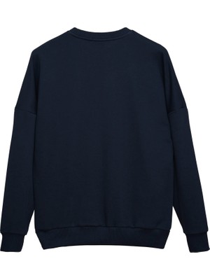 Coredra Homebody Oversize Sweatshirt  Kadın - Lacivert