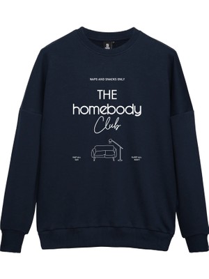 Coredra Homebody Oversize Sweatshirt  Erkek -Lacivert