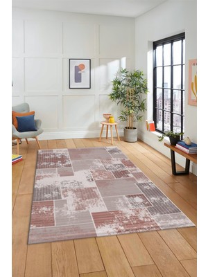 Evdeya Dijital Kaymaz Taban Yıkanabilir Patchwork Desen Yolluk Mutfak Salon Halısı, Patchwork-20-Kahve,