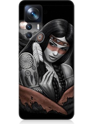 Teknomeg Xiaomi Mi 12T Pro Uyumlu Kızılldereli Kız Dreamcatcher Desenli Silikon Kılıf