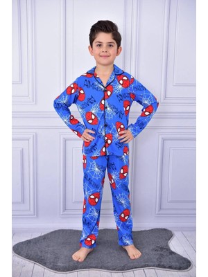 Cillop Butik Erkek Çocuk Örümcek Adam Spiderman Düğmeli Pijama Takımı
