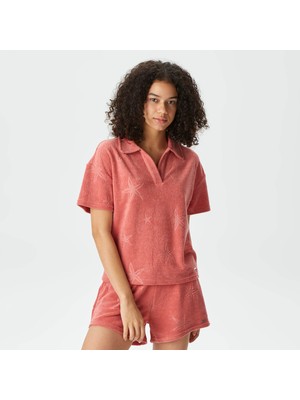 Nautica Kadın Kiremit Relaxed Fit Polo Yaka T-Shirt 45K100T.6VZ