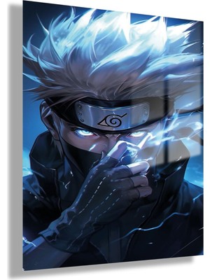 Gaagart Temperli Gerçek Cam Tablo Naruto Karakteri Kakashi Hatake