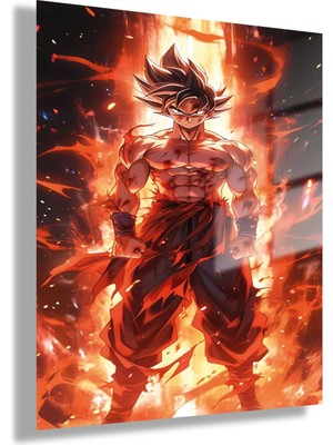 Gaagart Temperli Gerçek Cam Tablo Dizi Karakteri Dragon Ball Z