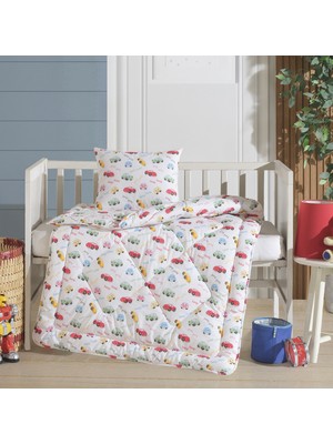 Lief Home Pamuklu  Ranforce Kumaştan Içi Elyaf Dolgulu Bebek Yorgan 95X145 ve Bebek Yastık 35X45