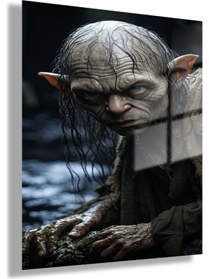 Gaagart Temperli Gerçek Cam Tablo Yüzüklerin Efendisi Karakteri Gollum