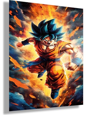Gaagart Temperli Gerçek Cam Tablo Dragon Ball Goku Karakteri