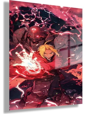 Gaagart Temperli Gerçek Cam Tablo Edward Elric Karakter Görseli