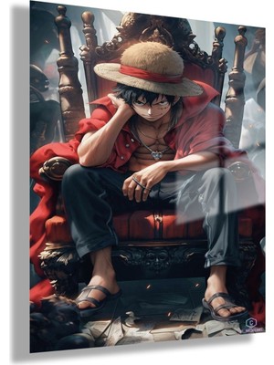 Gaagart Temperli Gerçek Cam Tablo Karakter Monkey D. Luffy Görseli
