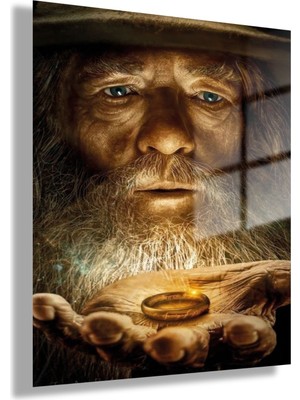 Gaagart Temperli Gerçek Cam Tablo Yüzüklerin Efendisi Gandalf