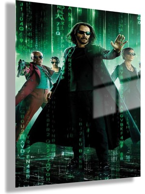 Gaagart Temperli Gerçek Cam Tablo Matrix Karakteri Film Görseli