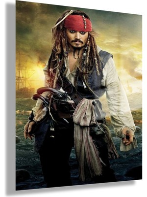 Gaagart Temperli Gerçek Cam Tablo Karayip Korsanları Jack Sparrow