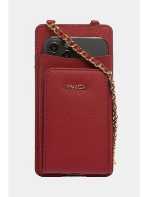 Louisiana Polo Grande Hakiki Deri Kadın Telefon Çantası Bordo 2783