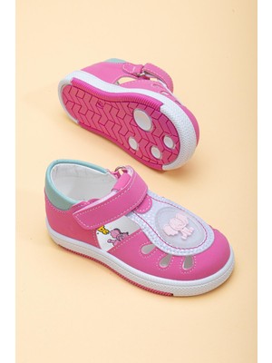 Dilimler Ayakkabı Şirinbebe Yan Açık Cırtlı Fuşya Kız Ilkadım Bebek  Ayakkabı