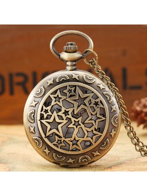 Keyfim Shop Yıldız Görünümlü Büyük Boy Köstekli Saat Kolye