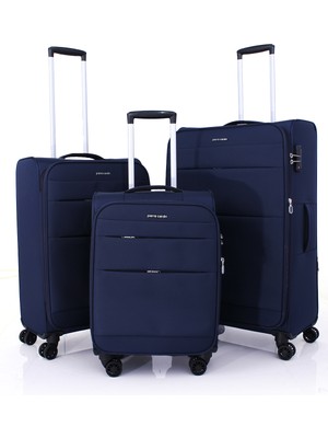 Pierre Cardin 4200 3'lü Set Ultra Light Hafif Lüx Kumaş Tekerlekli Valiz