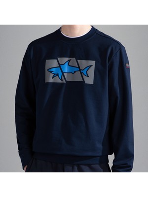 Paul & Shark  Erkek Pamuklu Yuvarlak Yaka Marka Logolu Mavi1 Sweatshirt 13311965A-013