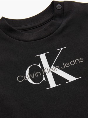 Calvin Klein Siyah Unisex T-Shirt Monogram Ls T-Shirt