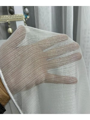 Taç Tül Perde Yeni Moda 1x3 Sık Pile - Çelik Desen Grmajlı Etek Kurşun Sarımlı - Kırışmaz