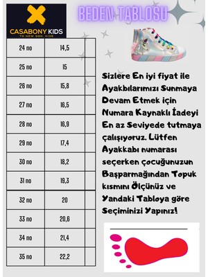 Casabony Ceylan Beyaz  Destekli Kız Çocuk Sneakers