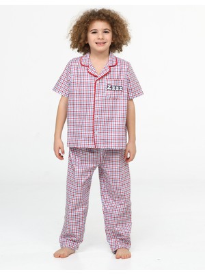 Casabony Zzzz Pamuklu Dokuma Ekose Pijama Takım