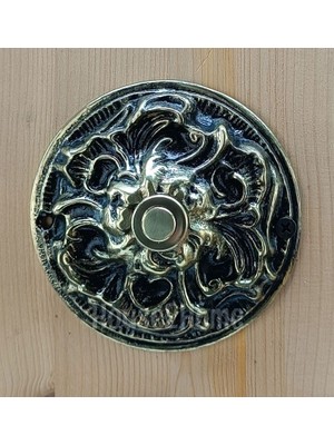 House2Home El Yapımı Pirinç Kapı Zili Sarı Siyah