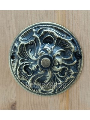 House2Home El Yapımı Pirinç Kapı Zili Antik Sarı