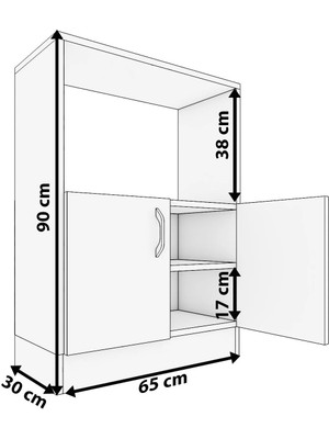 Rafineri Makro Dolap Çok Amaçlı Mikrodalga Fırın Dolabı Mdf