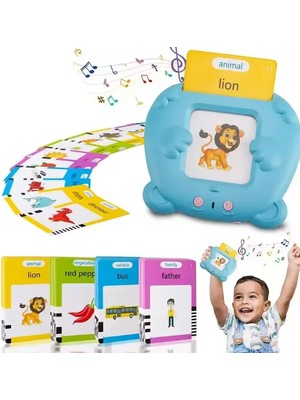 Robokids Erken Eğitim İngilizce Sesli Flash Kart Seti – 112 Kart, 224 Kelime, 12 Tema, Mavi, Çocuklar İçin Eğlenceli ve Eğitici Oyun