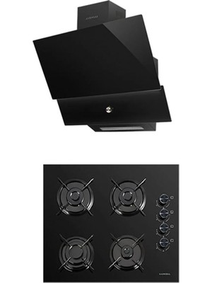  Luxell Süper Kristal Siyah Ankastre 2 Li Set (OC88 Cam Ocak/ DA88 Davlumbaz Rotary Düğme)