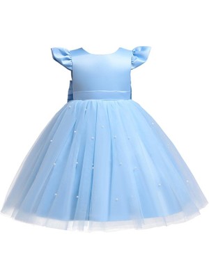 Masho Trend Helsinki Inci Detaylı Amerikan Satenli Kız Çocuk Abiye - Kız Çocuk Elbisesi