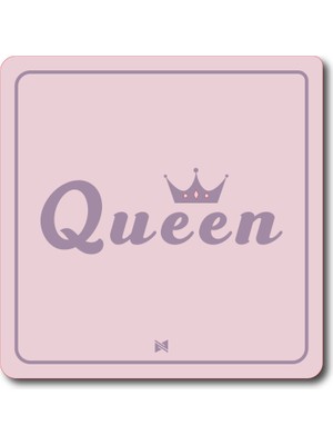 Magster Queen Pembe - 10X10 cm Mıknatıslı Evrensel Tak Çıkar Dekoratif Aksesuar