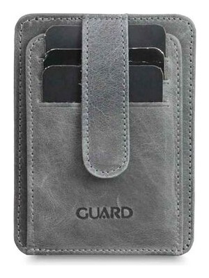 Guard Dikey Crazy Gri Deri Kartlık - GRD2403XW22453