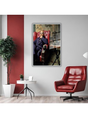 Gaagart Metal Çerçeveli Temperli Cam Tablo Matrix Karakteri Morpheus