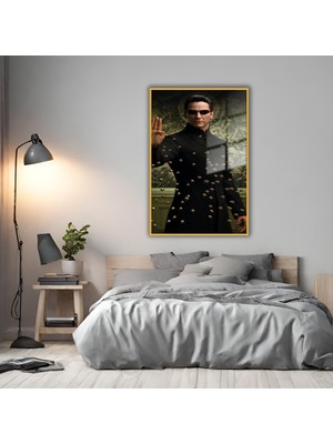 Gaagart Metal Çerçeveli Cam Tablo Klasik Film Matrix Karakteri