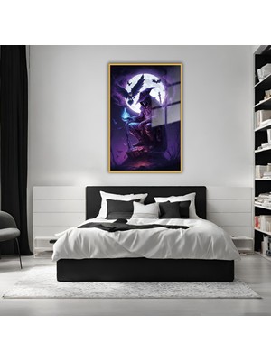 Gaagart Metal Çerçeveli Temperli Cam Tablo Anime Karakteri Kötü Cadı