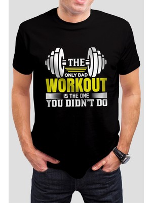 T-35 Gym Baskılı Siyah Unisex T-Shirt