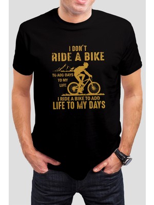 T-35 Bike Baskılı Siyah Unisex T-Shirt