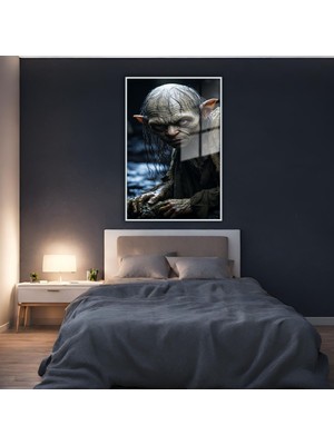 Gaagart Metal Çerçeveli Cam Tablo Yüzüklerin Efendisi Karakteri Gollum