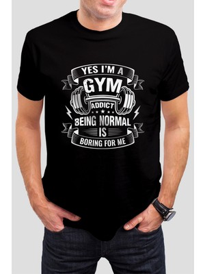 T-35 Gym Baskılı Siyah Unisex T-Shirt