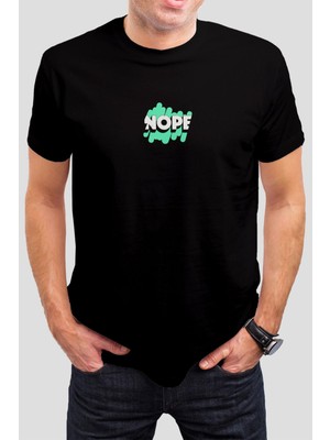 T-35 Nope Baskılı Siyah Unisex T-Shirt