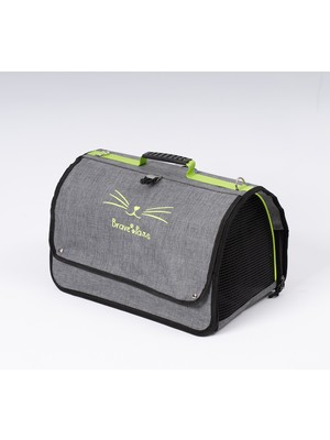 Brave Paws Perdeli Flybag Plastik Yırtılmaz Fileli Kedi ve Köpek Taşıma Çantası Havayolu Çantası